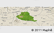 Satellite Panoramic Map of Akure, shaded relief outside
