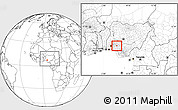 Blank Location Map of Emure/Ise/Orun, within the entire country
