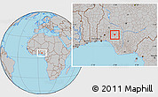 Gray Location Map of Emure/Ise/Orun