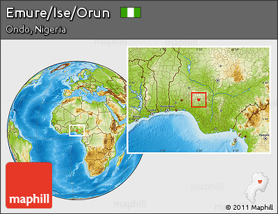 Physical Location Map of Emure/Ise/Orun