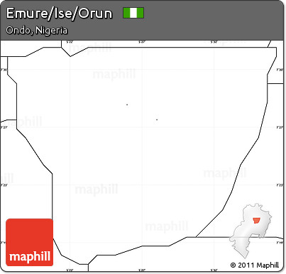 Blank Simple Map of Emure/Ise/Orun