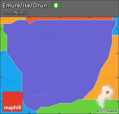 Political Simple Map of Emure/Ise/Orun
