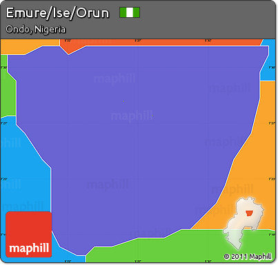 Political Simple Map of Emure/Ise/Orun