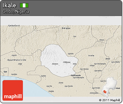 Classic Style 3D Map of Ikale