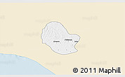 Classic Style 3D Map of Ikale, single color outside
