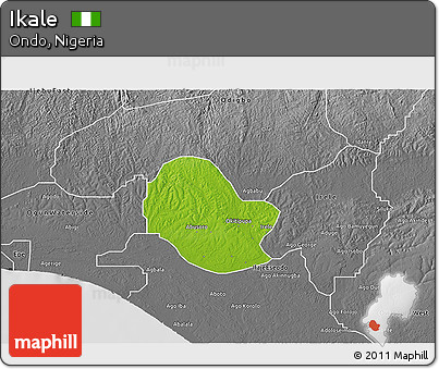 Physical 3D Map of Ikale, desaturated