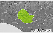 Physical 3D Map of Ikale, desaturated