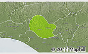 Physical 3D Map of Ikale, semi-desaturated