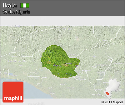 Satellite 3D Map of Ikale, lighten