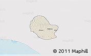 Shaded Relief 3D Map of Ikale, single color outside