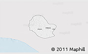 Silver Style 3D Map of Ikale, single color outside