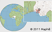 Savanna Style Location Map of Ikale, highlighted country, highlighted parent region