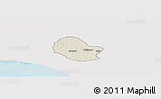 Shaded Relief Panoramic Map of Ikale, single color outside