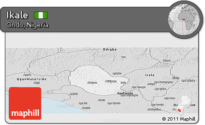 Silver Style Panoramic Map of Ikale