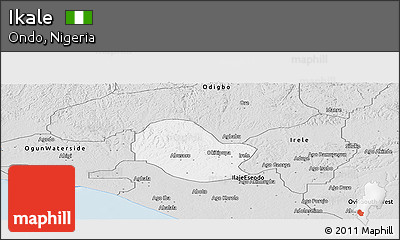Silver Style Panoramic Map of Ikale