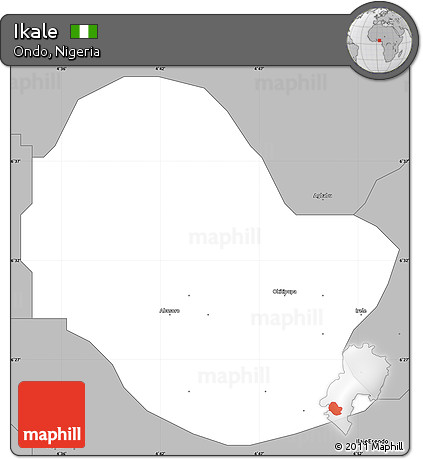 Gray Simple Map of Ikale