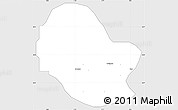 Silver Style Simple Map of Ikale, single color outside