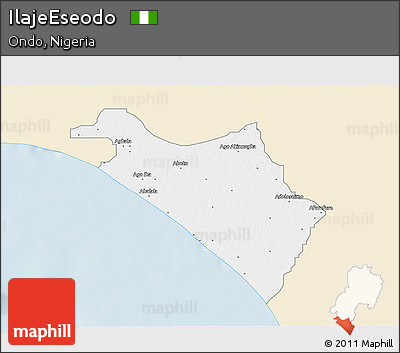 Classic Style 3D Map of IlajeEseodo, single color outside