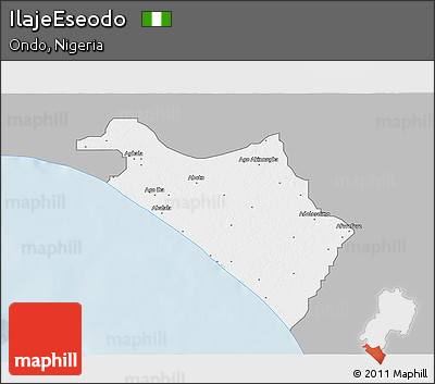 Gray 3D Map of IlajeEseodo, single color outside