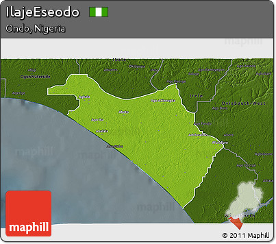 Physical 3D Map of IlajeEseodo, darken