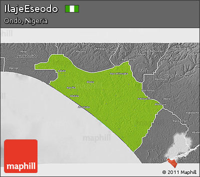 Physical 3D Map of IlajeEseodo, desaturated