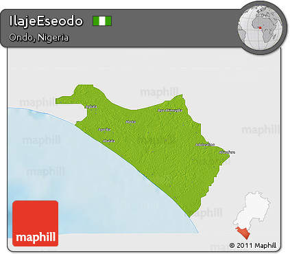 Physical 3D Map of IlajeEseodo, single color outside