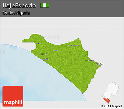 Physical 3D Map of IlajeEseodo, single color outside