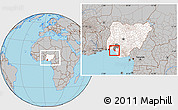Gray Location Map of IlajeEseodo, highlighted country, highlighted parent region, within the entire country