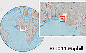 Gray Location Map of IlajeEseodo, highlighted parent region, hill shading