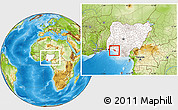 Physical Location Map of IlajeEseodo, highlighted country, within the entire country