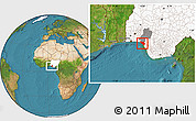 Satellite Location Map of IlajeEseodo, highlighted country, highlighted parent region
