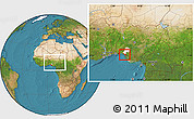 Satellite Location Map of IlajeEseodo, highlighted parent region, within the entire country
