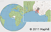 Savanna Style Location Map of IlajeEseodo, highlighted country, highlighted parent region