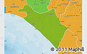 Physical Map of IlajeEseodo, political outside