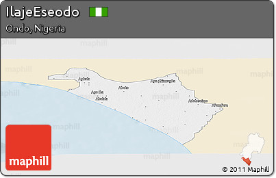 Classic Style Panoramic Map of IlajeEseodo, single color outside
