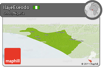 Physical Panoramic Map of IlajeEseodo, lighten