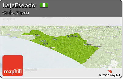 Physical Panoramic Map of IlajeEseodo, lighten