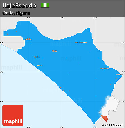 Political Simple Map of IlajeEseodo, single color outside
