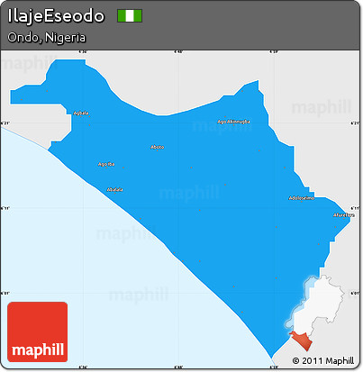 Political Simple Map of IlajeEseodo, single color outside