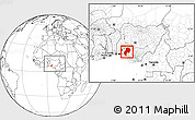 Blank Location Map of Ondo, within the entire country