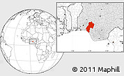 Blank Location Map of Ondo, highlighted country