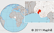 Gray Location Map of Ondo, highlighted country