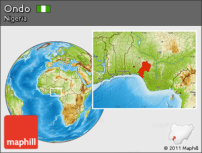 Physical Location Map of Ondo