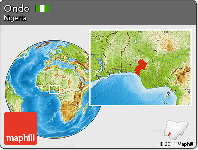 Physical Location Map of Ondo