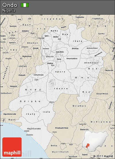 Classic Style Map of Ondo