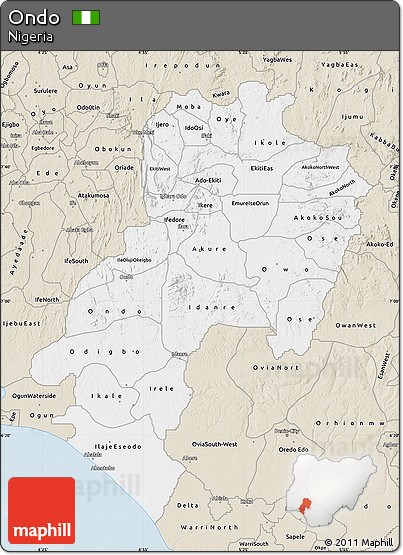 Classic Style Map of Ondo