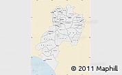 Classic Style Map of Ondo, single color outside