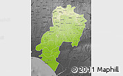 Physical Map of Ondo, darken, desaturated