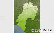 Physical Map of Ondo, darken
