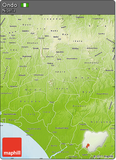 Physical Map of Ondo